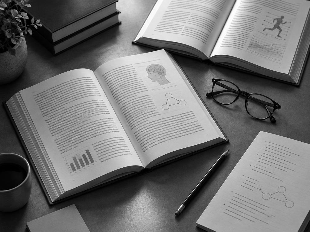 Books and notes for performance education — Illustrative editorial image